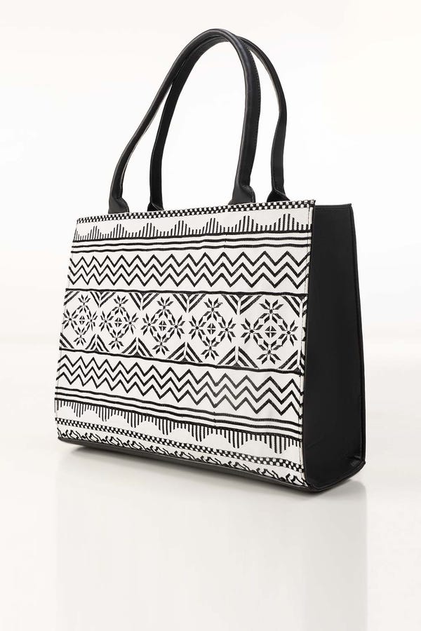 Black White Tote Bag IBS-TTB25-005